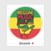 Sticker Reggae Shaka Main avec des citations positives (Feuille)