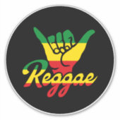 Sticker Reggae Shaka Mains aux couleurs reggae (Devant)
