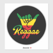 Sticker Reggae Shaka Mains aux couleurs reggae (Feuille)