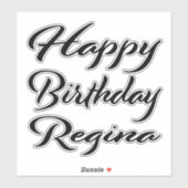 Sticker Regina Nom Prénom Anniversaire de l'autocollant no (Feuille)