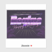 Sticker Regina Nom Prénom lila retro Anniversaire de Stick (Feuille)