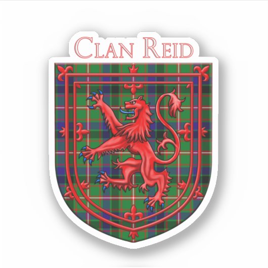 Sticker Reid Tartan Scottish Plaid Lion Rampant (Devant)
