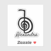 Sticker Reiki : Cho Ku Rei : Monogramme Ajouter le nom Sti (Feuille)