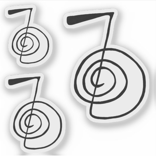 Sticker Reiki : Cho Ku Rei : Pack d'autocollants du symbol (Devant)
