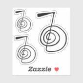 Sticker Reiki : Cho Ku Rei : Pack d'autocollants du symbol (Feuille)