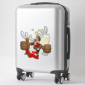 Sticker Reindeer Drunk Funny Caractère de Noël (Sur valise)