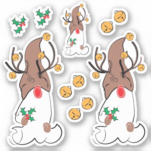 Sticker Reindeer Gnome Noël (Devant)