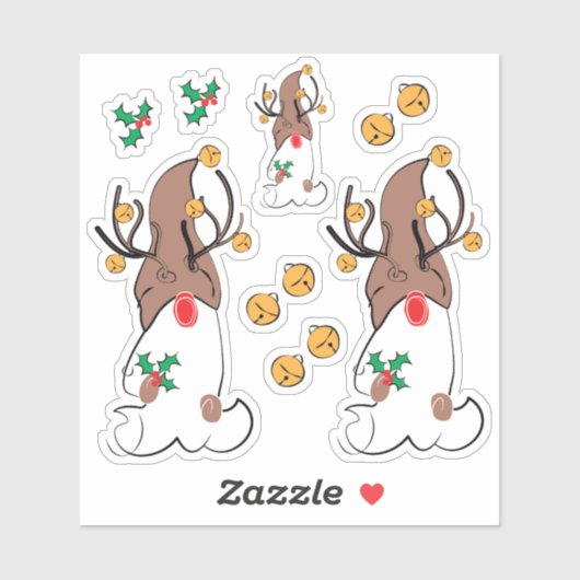 Sticker Reindeer Gnome Noël (Feuille)