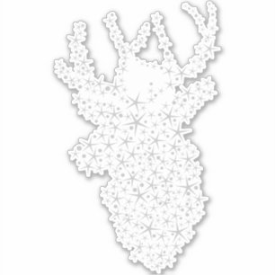Sticker Reindeer Stars Noël