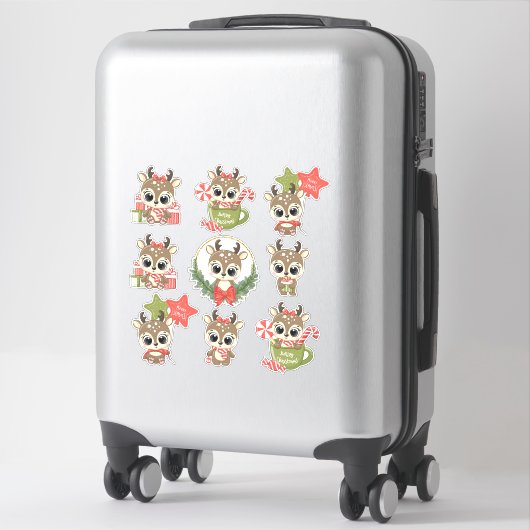 Sticker Reinder de Noël (Sur valise)
