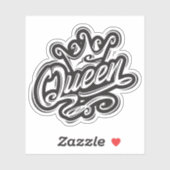 Sticker Reine avec couronne, conception de la typographie (Feuille)