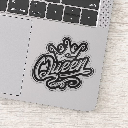Sticker Reine avec couronne, conception de la typographie (Détail)