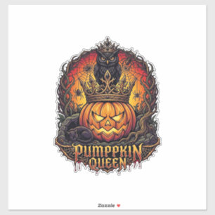 Sticker Reine Citrouille Halloween Hibou Araignée Chat Noi