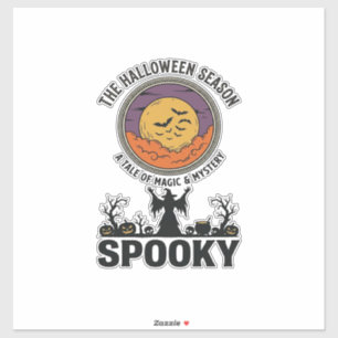 Sticker Reine d'Halloween Petite Mademoiselle Sorcière Rét