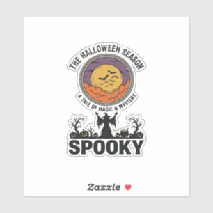 Sticker Reine d'Halloween Petite Mademoiselle Sorcière Rét