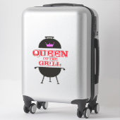 Sticker Reine Du Grill, Rouge Couronne Rose (Sur valise)