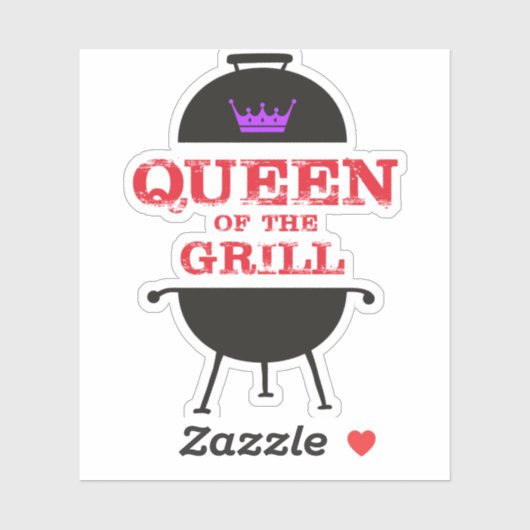 Sticker Reine Du Grill, Rouge Couronne Violet (Feuille)