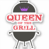 Sticker Reine Du Grill, Rouge Couronne Violet (Devant)