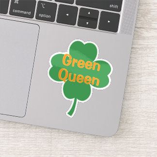Sticker Reine verte Trèfle à quatre feuilles Saint-Patrick