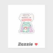 Sticker Réinitialisation mentale Progrès Grenouille Mignon (Feuille)