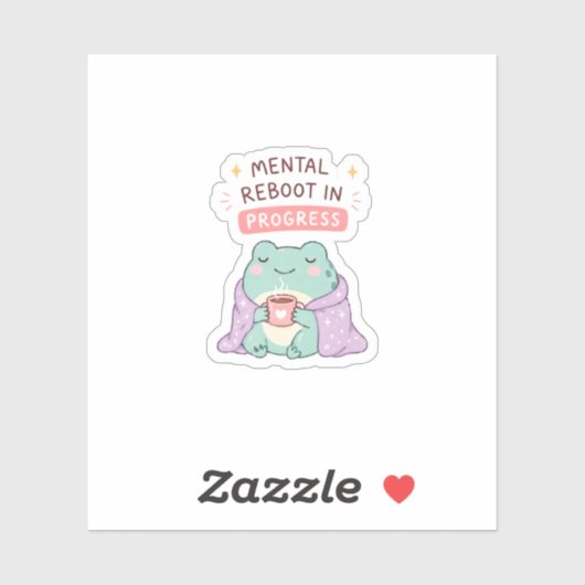 Sticker Réinitialisation mentale Progrès Grenouille Mignon (Feuille)