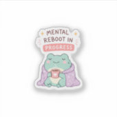 Sticker Réinitialisation mentale Progrès Grenouille Mignon (Devant)