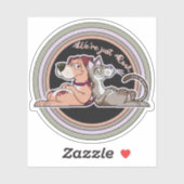 Sticker Relation chien chat (Feuille)