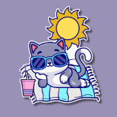 Sticker Relaxant Chat imperméable