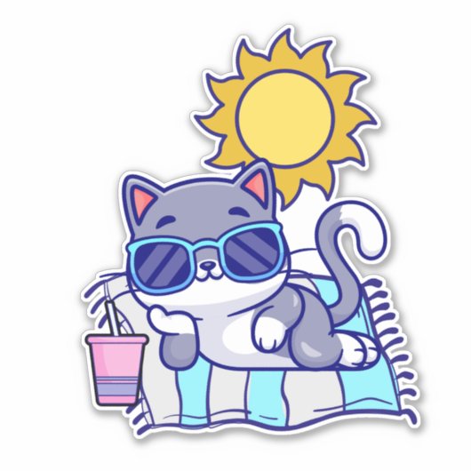 Sticker Relaxant Chat imperméable (Devant)