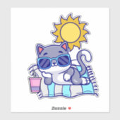 Sticker Relaxant Chat imperméable (Feuille)