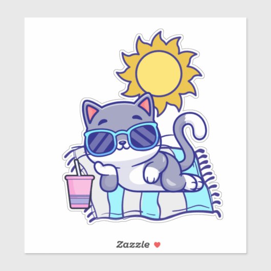 Sticker Relaxant Chat imperméable (Feuille)