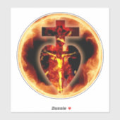 Sticker Religieux catholique Jésus Crucifix Sainte Trinité (Feuille)
