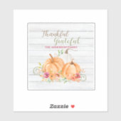 Sticker Remerciements | Aquarelle Citrouille automne autom (Feuille)