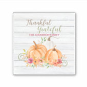 Sticker Remerciements | Aquarelle Citrouille automne autom (Devant)