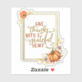 Sticker Remerciements avec un coeur gracieux (Feuille)