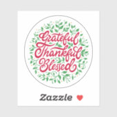 Sticker Remerciements Heureux Bénis (Feuille)