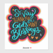 Sticker Remerciements pour les Bénédictions de Dieu Inspir (Feuille)