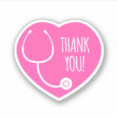 Sticker Remerciements | Stethoscope Coeur Rose (Devant)