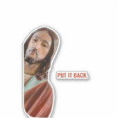 Sticker Remettez-Le Drôle Jésus Sur arrière - plan Blanc (Devant)