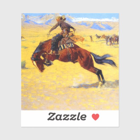 Sticker Remington Old West Horse et Cowboy (Feuille)