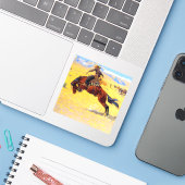 Sticker Remington Old West Horse et Cowboy (Ordinateur portable avec iPhone)