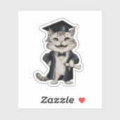 Sticker Remise de diplôme de chat mignon (Feuille)