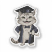 Sticker Remise de diplôme de chat mignon (Devant)