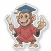 Sticker Remise des diplômes de singe (Devant)