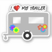 Sticker Remorque avec fleurs mignonnes (Devant)