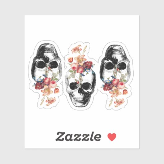 Sticker Renaissance - Les crânes fleurissent (Feuille)