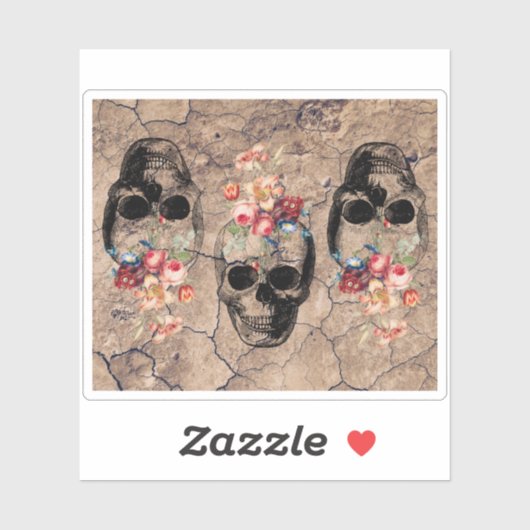 Sticker Renaissance - Les crânes fleurissent de la poussiè (Feuille)