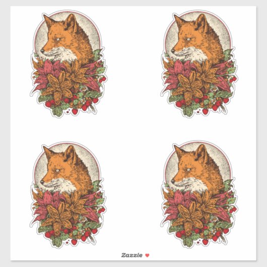 Sticker Renard (Feuille)
