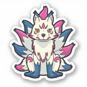 Sticker Renard à neuf queues - Kyuubi Kitsune