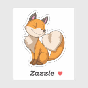 Sticker Renard avec coeur